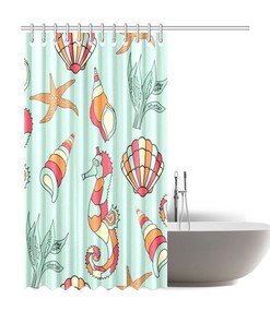 Delightful Seahorse Shower Curtain for Soothing Bathroom Decor