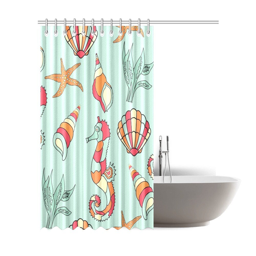 Delightful Seahorse Shower Curtain for Soothing Bathroom Decor
