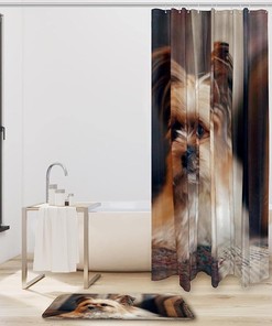 Delightful Shih Tzu Dog Puppy Fabric Shower Curtain for Bathroom Decor