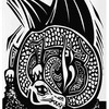 Delightful Sketch Of A Curled-Up Dragon Shower Curtain For A Whimsical Bathroom
