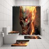 Demon Skull Print Shower Curtain, Gothic Art Bathroom Decor