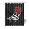 Demonic Red Rose Skeleton Shower Curtain With Witchy Print For Bathroom 