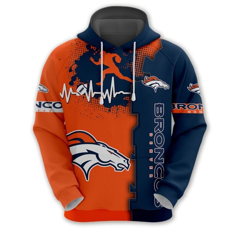 Denver Broncos 3D All Over Print Zip Hoodie For Nfl Fans With Custom Design