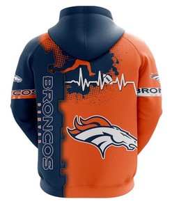 Denver Broncos 3D All Over Print Zip Hoodie For Nfl Fans With Custom Design