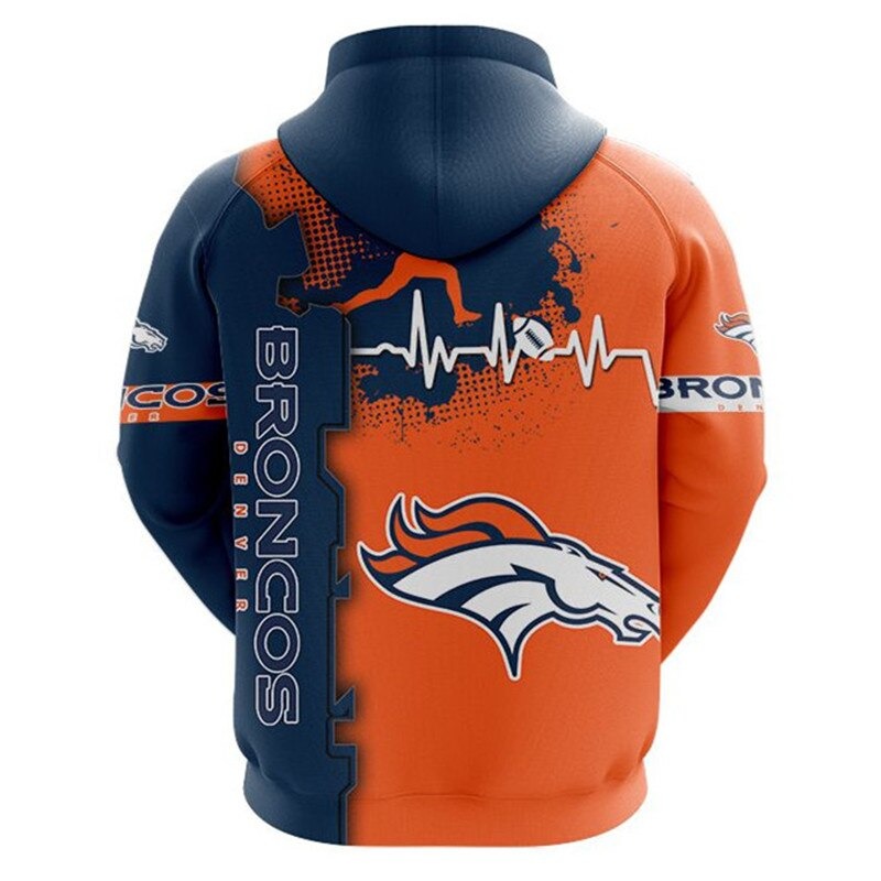 Denver Broncos 3D All Over Print Zip Hoodie For Nfl Fans With Custom Design
