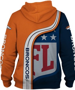 Denver Broncos 3D Hoodie Pullover Zip Hoodie Nfl With All Over Print Design