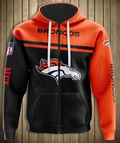Denver Broncos 3D Skull Hoodie Pullover Zip Hoodie All Over Print For Fans