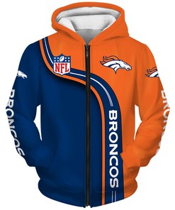 Denver Broncos Hoodie 3D All Over Print Cute Zip Hoodie Pullover Gift For Fans