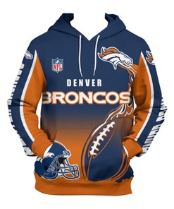 Denver Broncos Hoodie 3D All Over Print Zip Hoodie Cute Flame Balls Graphic Gifts For Fans