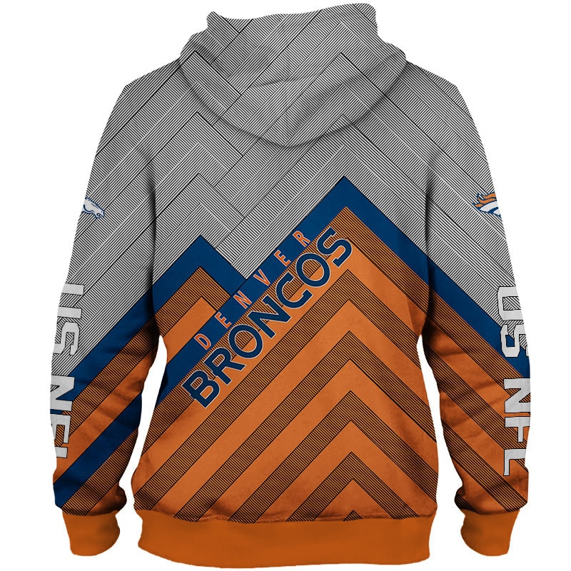 Denver Broncos Hoodie 3D All Over Print Zip Hoodie Pullover In Full Size