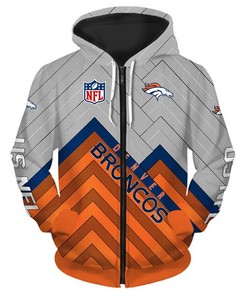 Denver Broncos Hoodie 3D All Over Print Zip Hoodie Pullover In Full Size
