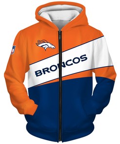 Denver Broncos Hoodie 3D All Over Print Zip Hoodie With Custom Design