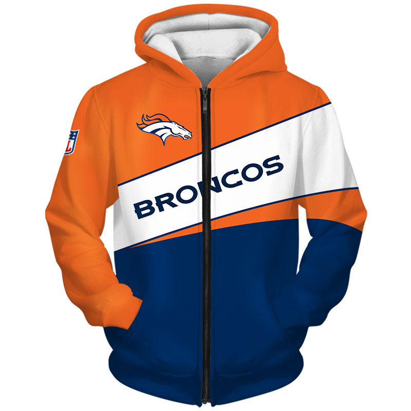 Denver Broncos Hoodie 3D All Over Print Zip Hoodie With Custom Design