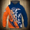 Denver Broncos Hoodie 3D Cartoon Player Cute All Over Print Zip Hoodie