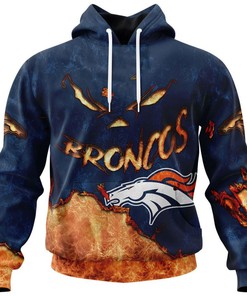 Denver Broncos Hoodie 3D Devil Eyes All Over Print Hoodie Gift For Fans