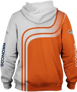 Denver Broncos Hoodie 3D One Way All Over Print Zip Hoodie