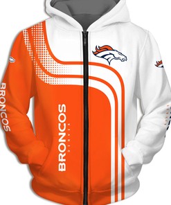 Denver Broncos Hoodie 3D One Way All Over Print Zip Hoodie
