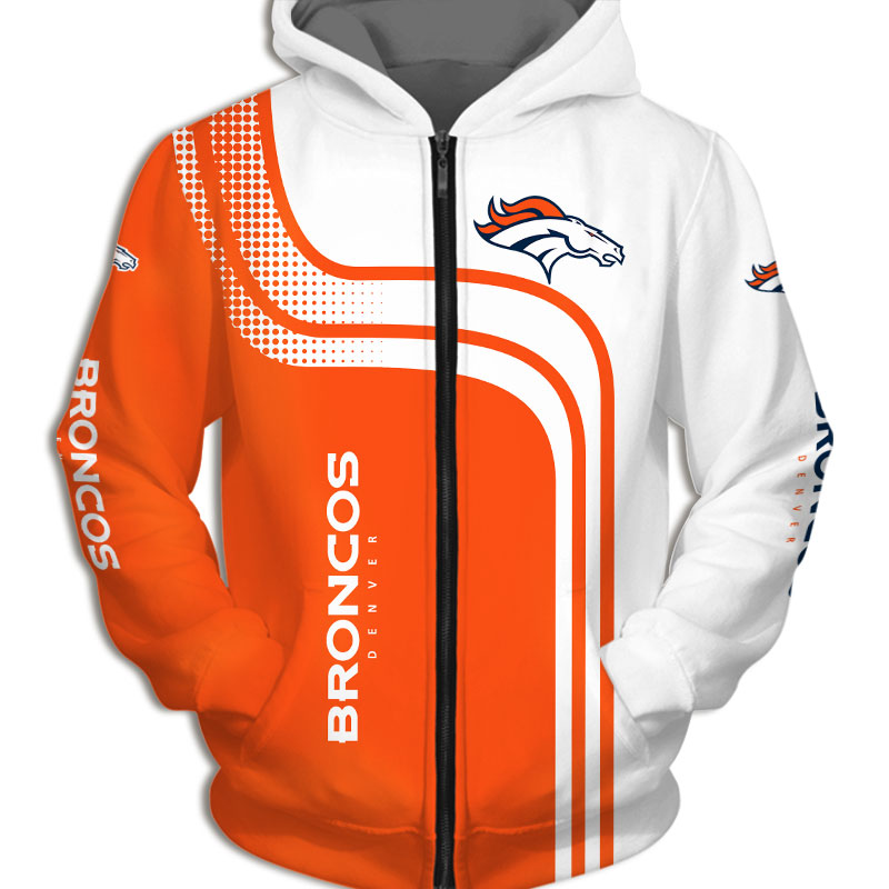 Denver Broncos Hoodie 3D One Way All Over Print Zip Hoodie