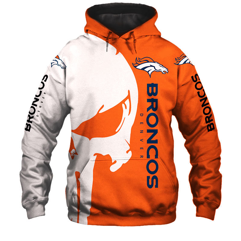 Denver Broncos Hoodie 3D Skull Printed Custom All Over Print Hoodie For Fans