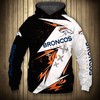 Denver Broncos Hoodie 3D Thunder Graphic All Over Print Zip Hoodie Gift For Fans