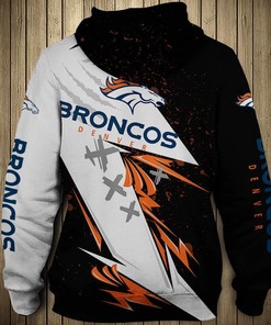 Denver Broncos Hoodie 3D Thunder Graphic All Over Print Zip Hoodie Gift For Fans