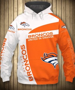 Denver Broncos Hoodie 3D United In Orange All Over Print Gifts For Fans