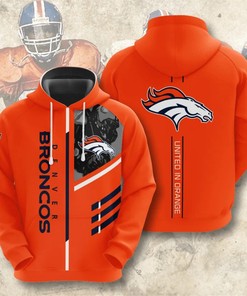 Denver Broncos Hoodie 3D Zip Hoodie With All Over Print 3 Lines Graphic Gift For Fans