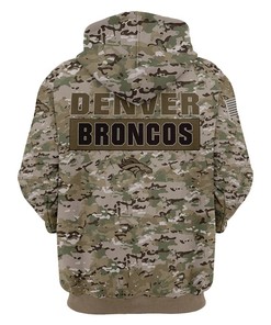 Denver Broncos Hoodie All Over Print Army Graphic Zip Hoodie Pullover Gift For Fans