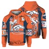 Denver Broncos Hoodie Cute Long Sleeve All Over Print Zip Hoodie For Fans