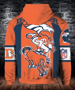 Denver Broncos Hoodie Cute Long Sleeve All Over Print Zip Hoodie For Fans