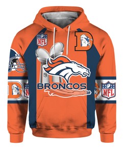 Denver Broncos Hoodie Cute Long Sleeve All Over Print Zip Hoodie For Fans