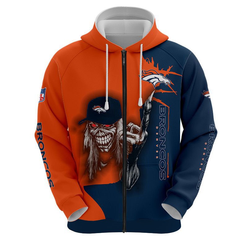 Denver Broncos Hoodie Ultra Death Graphic All Over Print Halloween Gift