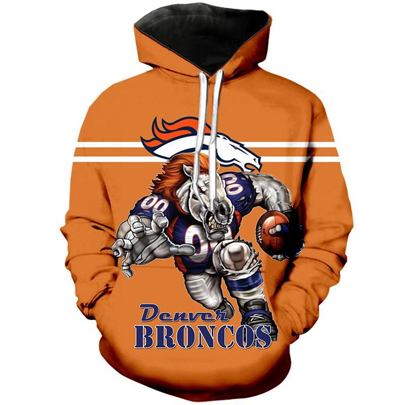 Denver Broncos Hoodie Ultra-Cool Design All Over Print Zip Hoodie Pullover Nfl