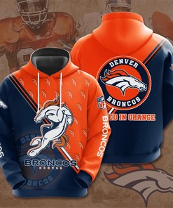 Denver Broncos Hoodie With Seal Motifs All Over Print Gifts For Fans