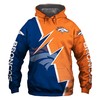 Denver Broncos Hoodie Zigzag Graphic All Over Print Zip Hoodie Gift For Fans
