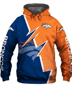 Denver Broncos Hoodie Zigzag Graphic All Over Print Zip Hoodie Gift For Fans