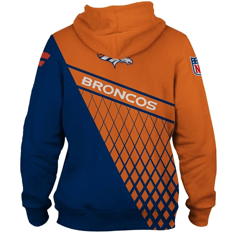 Denver Broncos Pullover Hoodie 3D Hooded All Over Print Gifts For Fans