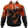 Denver Broncos Skull Hoodie Custom All Over Print Hoodie With Name & Number Gifts For Fans