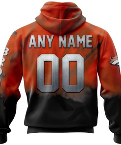 Denver Broncos Skull Hoodie Custom All Over Print Hoodie With Name & Number Gifts For Fans