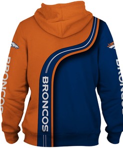 Denver Broncos Zip Up Hoodie 3D Highway Letter Broncos All Over Print Gifts For Fans
