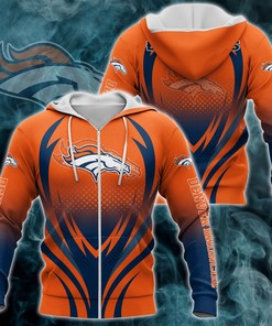 Denver Broncos Zipper Hoodie 3D Print All Over Print Gifts For Fans