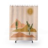 Desert Abstract Art Shower Curtain With Cactus Succulent Plant Bathroom Decor
