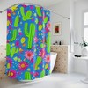 Desert Beauty With Cactus & Flowers Shower Curtain Ai Art Print - Unique Abstract Art Design For Modern Bathroom Decor