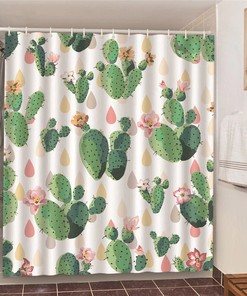Desert Cactus Shower Curtain In Nordic Style - A Unique And Stylish Addition To Your Bathroom Decor