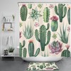 Desert Cactus Shower Curtain - Southwestern Bathroom Decor with Succulent Plant and Cactus Prints