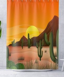 Desert Landscape Shower Curtain In Unique Design - A Chic And Bold Addition To Your Bathroom Decor