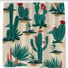 Desert Succulent Flower Shower Curtain, Cactus Bath Curtain With Heavy Duty Hooks, Durable Bathroom Decor