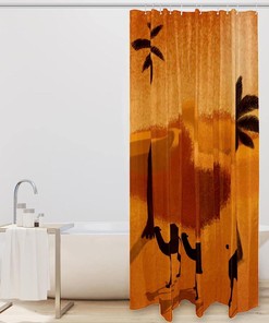 Desert Sun Camel Tree Luxury Shower Curtain for Bathroom