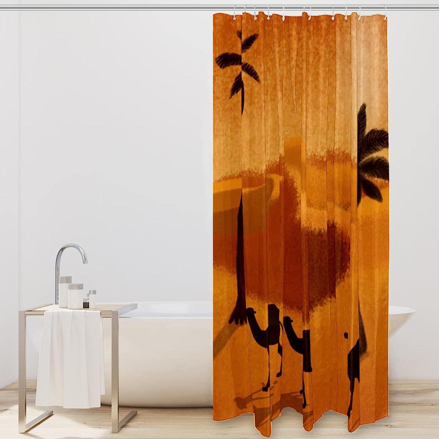 Desert Sun Camel Tree Luxury Shower Curtain for Bathroom