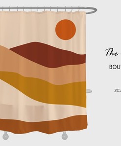 Desert Sunrise Mountain Shower Curtain for a Rustic Bathroom